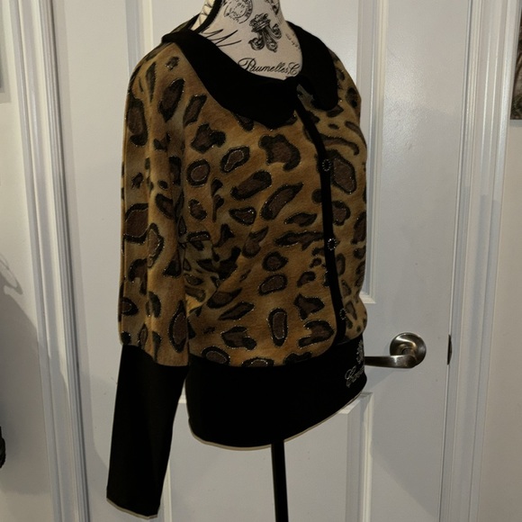 Vintage Y2K Roberto Cavalli Cheetah Embellished Women’s Shirt - Picture 6 of 10